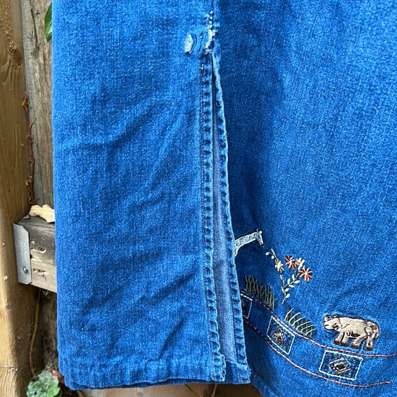 Safari Embroidered Vintage Denim Dress - Picture 12 of 12